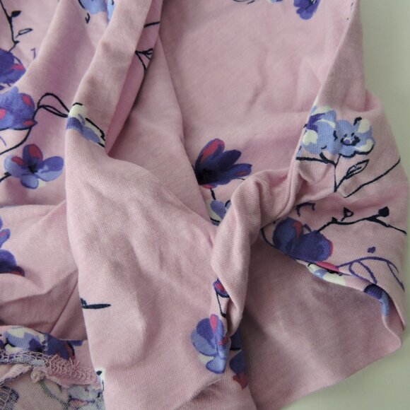 Woman Within 3X 30 32 plus open shoulder t-shirt knit top floral butterflies - Picture 8 of 11